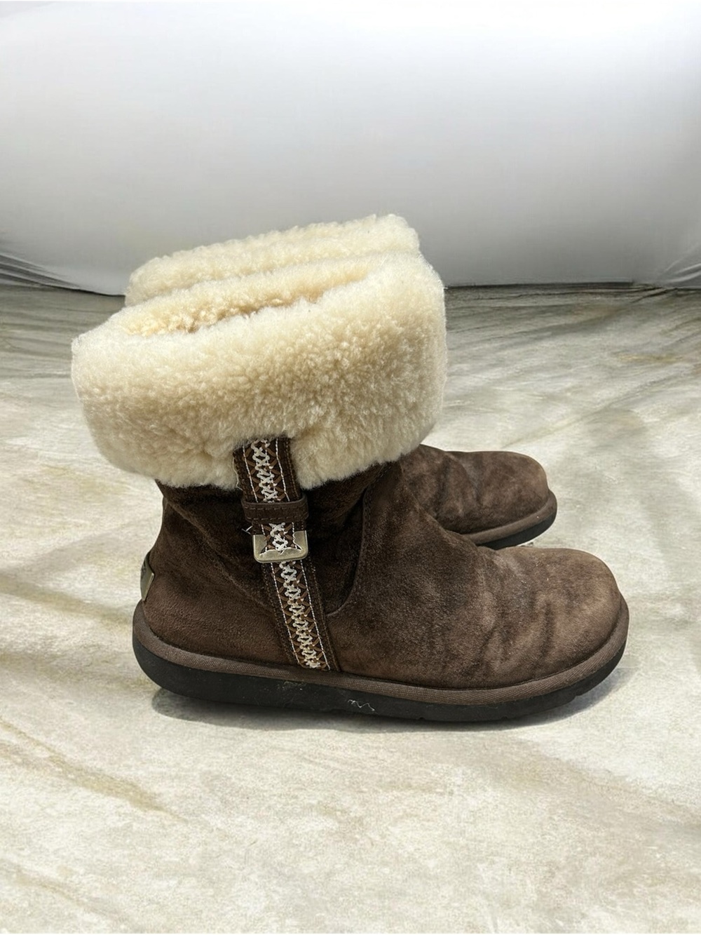 UGG Womens Metro Tas Brown Suede Round Toe Pull On Ankle Boots Preppy Boho US 9